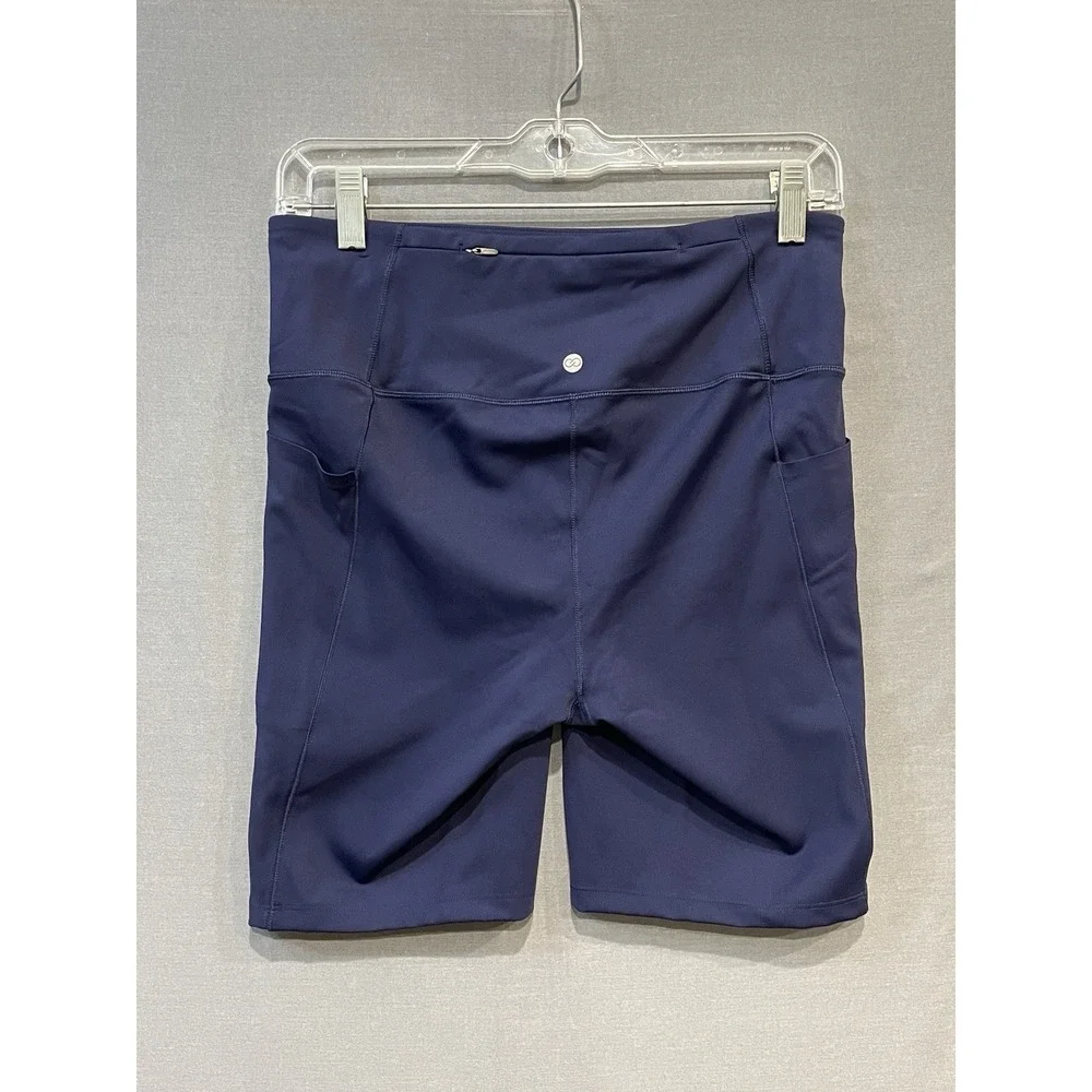 Calia By Carrie Underwood Biker Shorts Women's M Blue Cell Phone Zip Pocket